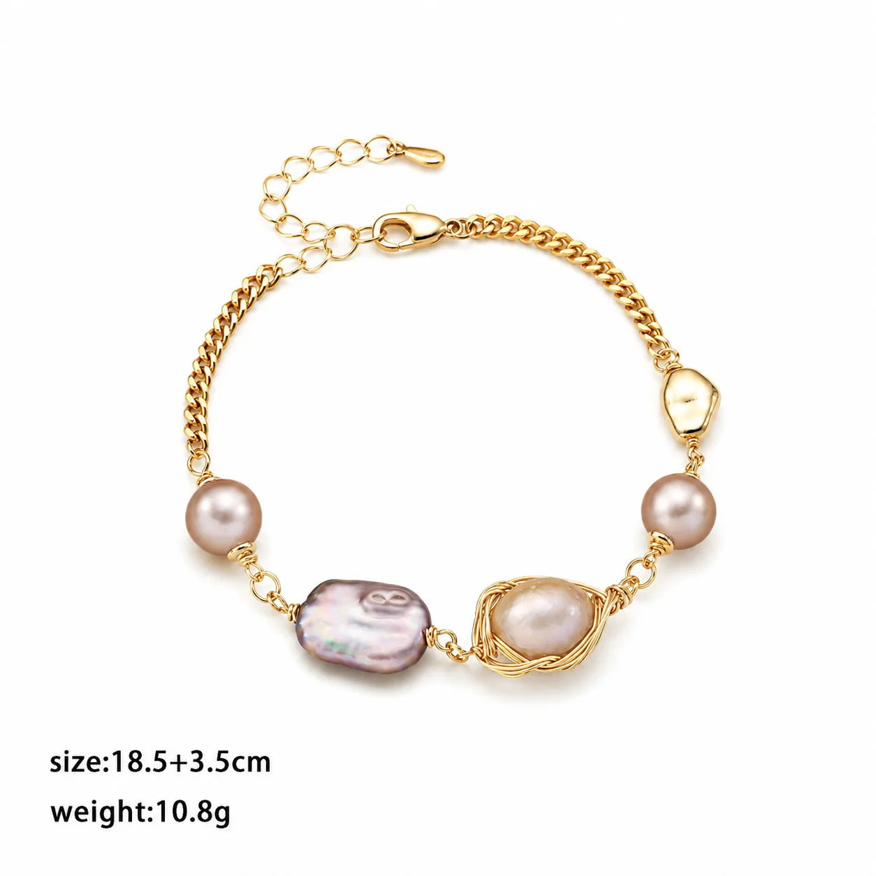 Fashion Baroque Pearl Purple Glass Pearl Bracelets for Girls French Style Jewelry for Women Ladies Wholesale China Factory