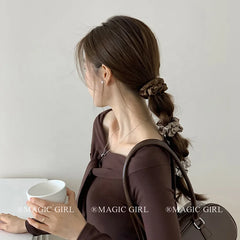 2025 Hot Sale Solid Color Fabric High Elastic Scrunchies Fashion Elegant Classic in Stock Hair Ties Accessories for Women Daily