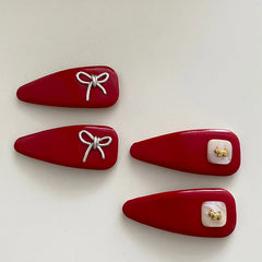 Fashion Chic Solid Color Red Hair Clips for Girls Red Trendy Stylish Haarspange in Stock for Women Ladies Hair Accessories