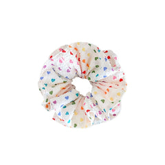 Kids White Heart Dots Double Layer Ponytail Holder High Elastic Scrunchies Chic Sweet Fashion in Stock Hair Ties Accessories