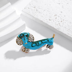 Fashion Cartoon Animals Cartoon Glitter Puppy Brooches for Girls Sweet Elegant Pins Jewelry for Women Ladies Accessories Dogs