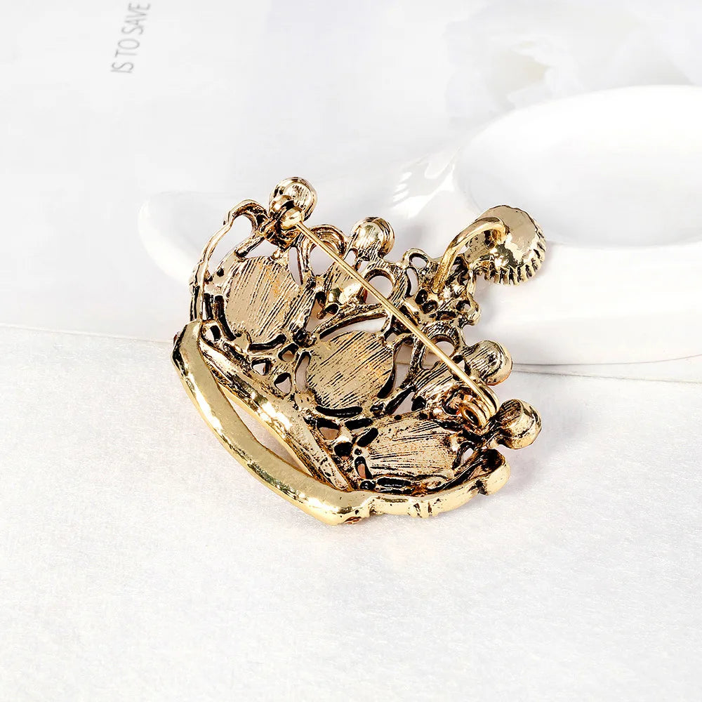Fashion Glitter Rhinestone Elegant Crown Brooches for Girls Sparking Pins Jewelry for Women Ladies Accessories Wholesale Sweet