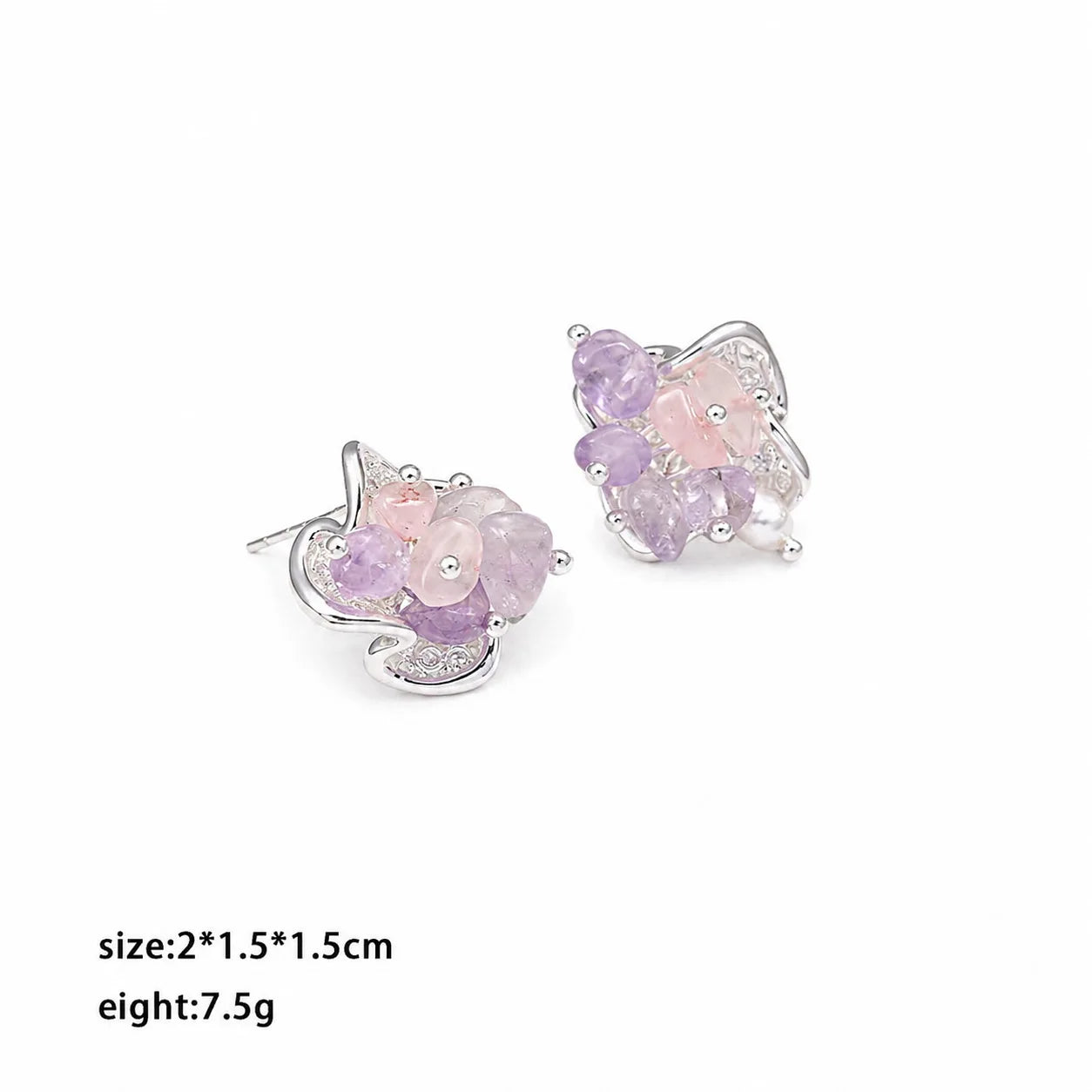 Girls Sweet Elegant Crystal Blue Turquoise Stud Earring Green Purple Fashion Charms Glamorous in Stock Jewelry for Women Causal