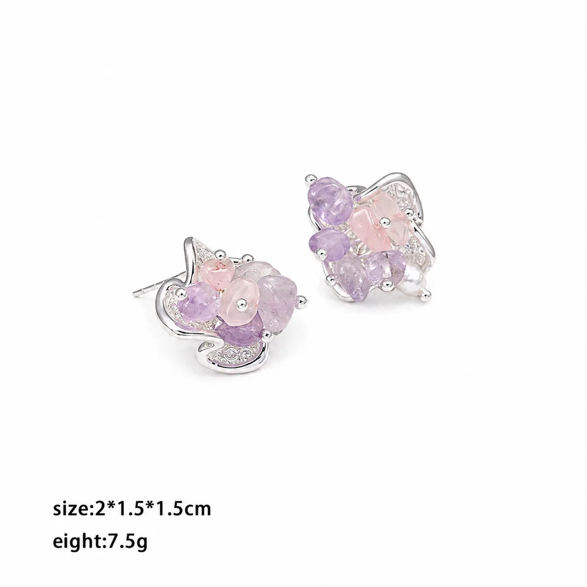 Girls Sweet Elegant Crystal Blue Turquoise Stud Earring Green Purple Fashion Charms Glamorous in Stock Jewelry for Women Causal