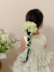 Kids Solid Color Ribbon Adjustable Medium Scrunchies Ponytail Holder Fashion Elegant in Stock Hair Ties Accessories for Children