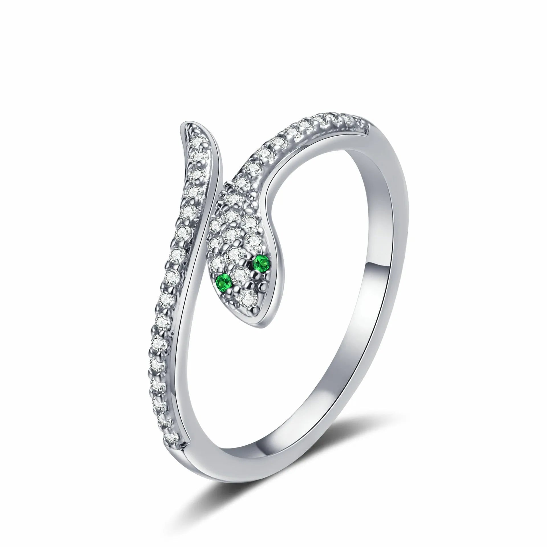 Snake Open Rings Women Adjustable Animal Design with Cubic Zirconia Rings High-end Light Luxury Fashion Jewelry Gift Wholesale