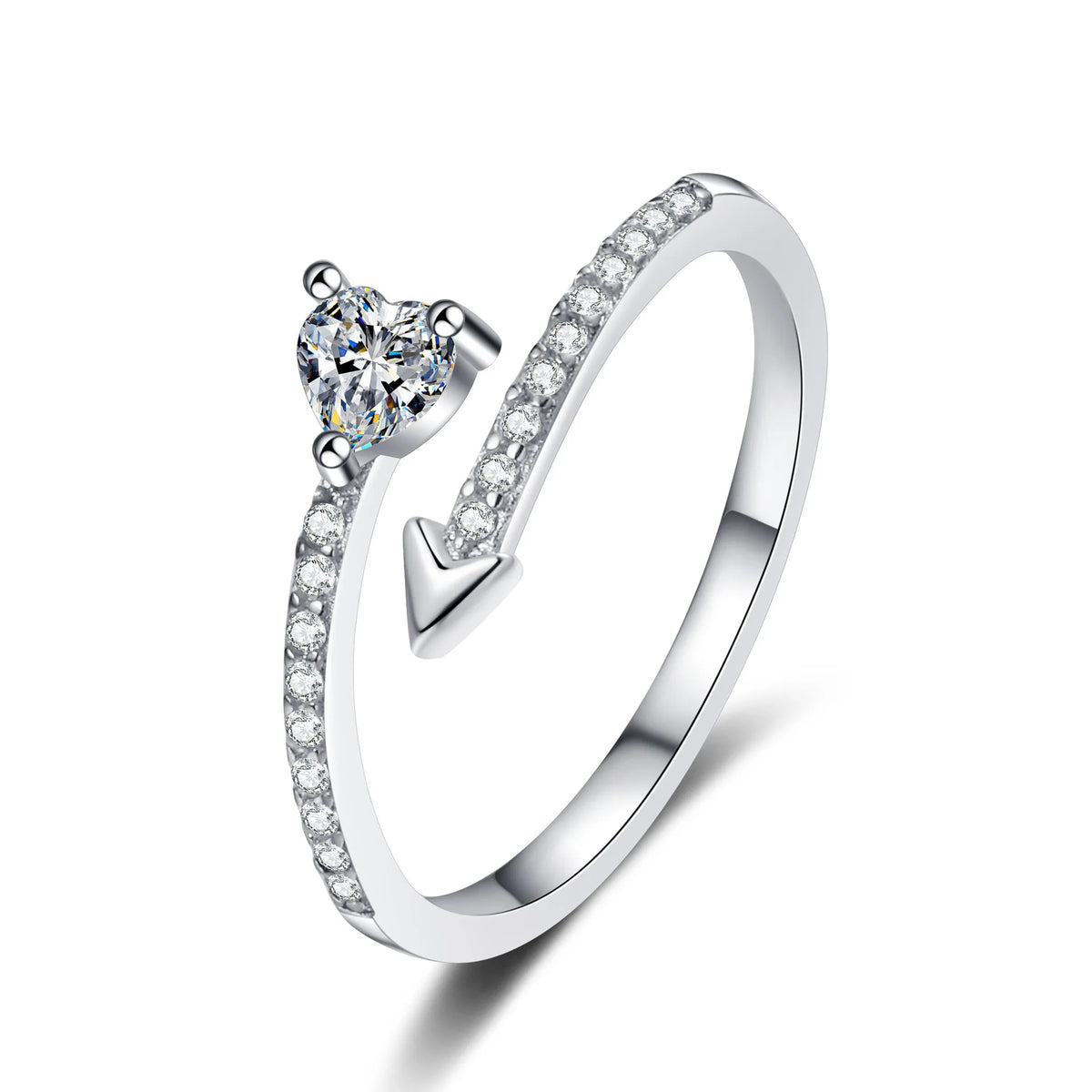 Korean Simple Heart-shaped Rings Women's Fashion Zircon Love Couple Ring InstaStyle Light Luxury Jewelry Accessories Wholesale