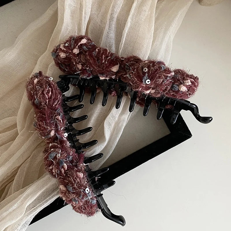 Women Winter Autumn Flower Shape Banana Clips Fashion Elegant Vintage Lightweight Wholesale in Stock Hair Clips Accessories