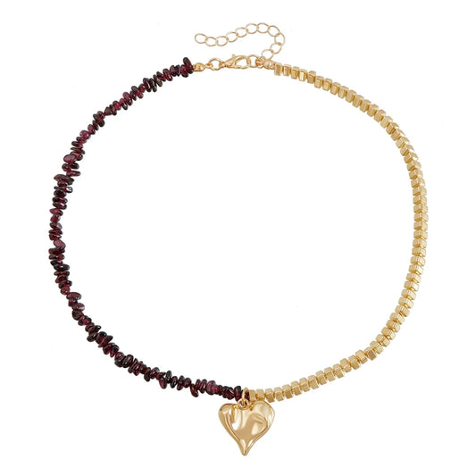 European and American Style Beads Heart Simple Necklaces for Girls Elegant Minimalistic Jewellry for Women Ladies Accessories