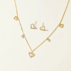 Glamorous Refined Dainty Charms Necklaces for Girls Elegant Stud Earrings Jewelry Sets for Women Ladies Accessories Wholesale