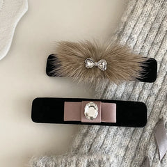 Fashion Simple Elegant Hair Clips for Girls French Style Graceful Glitter Bowknot Barrettes for Women Ladies Hair Accessories