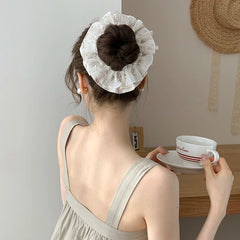 Hot Sale Imitation Pearl Flower Large Scrunchies Fashion Elegant Multibulk Direct Sale in Stock Hair Ties for Women Daily Office