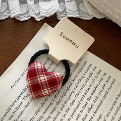 Chic Cute Kids Hair Ties Sweet Bowknot Heart Shaped Plaid Scrunchies Polka Dot Fashion Hair Accessories for Children