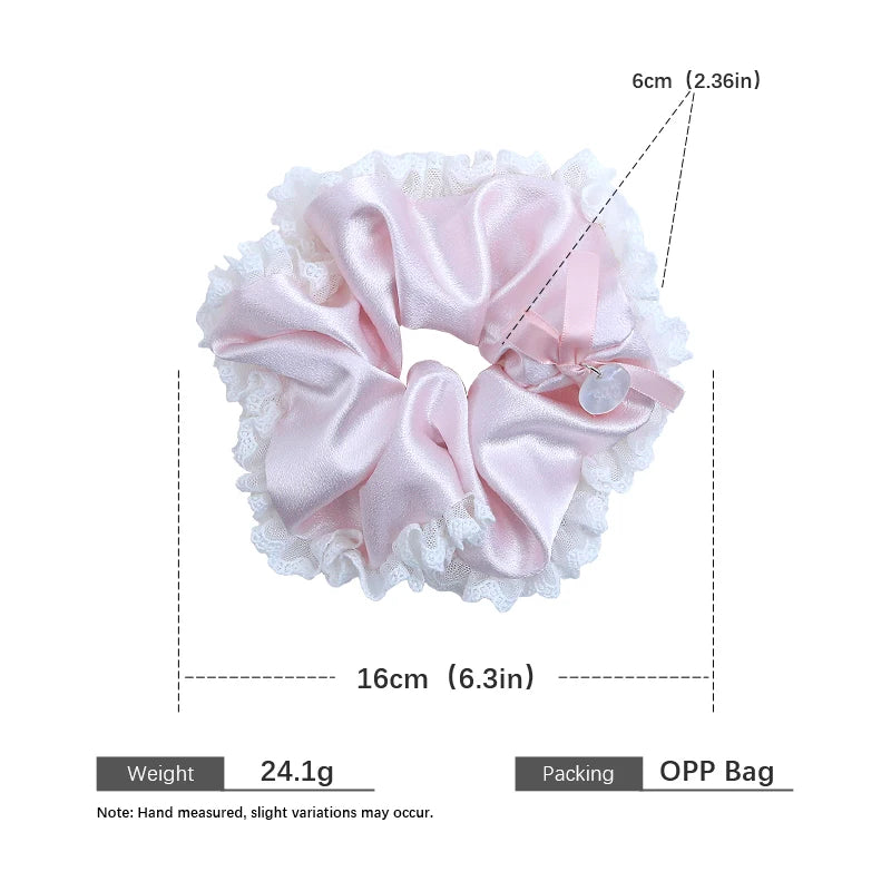 Fashion Lustrous Lace Elegant Scrunchies for Girls Sweet Cute Trendy Hair Ties for Women Ladies Hair Accessories in Stock