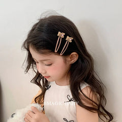 Cute Fashion Bear Heart Shaped Hair Clips for Baby Girls Sweet Glitter Stylish Snap Clips for Kids Children Hair Accessories