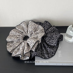 Women's Elegant Fabric Hair Ties Large Scrunchy Double-Layer High Elastic Fashionable Vintage Sweet for Everyday Office Use Hair