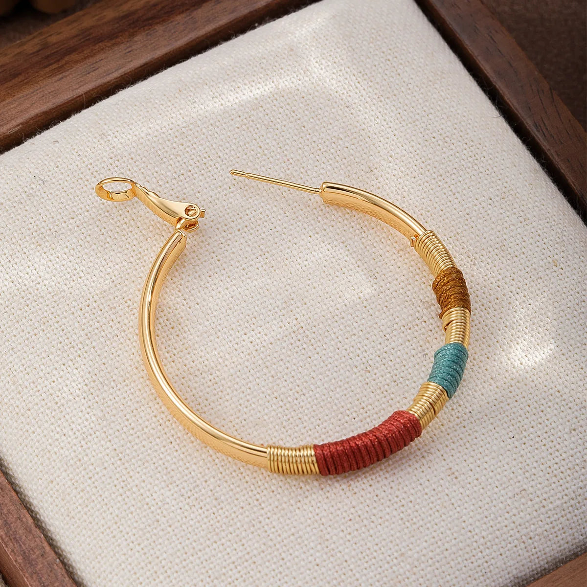 Fashion Vintage Copper 18K Gold Plated S925 Silver Hoop Earrings for Girls Trendy Stylish Jewelry for Women Ladies Wholesale
