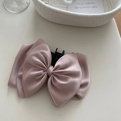 Girls Large Bowknot Solid Color Hair Claw Clips Fashion Sweet Graceful Wholesale in Stock Hairpins Accessories for Kids Daily