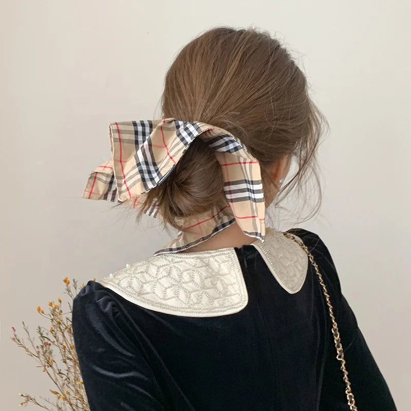 Fashion Trendy Sweet Classic Plaid Scrunchies for Girls Elegant Stylish Luxury Hair Ties for Women Ladies Hair Accessories