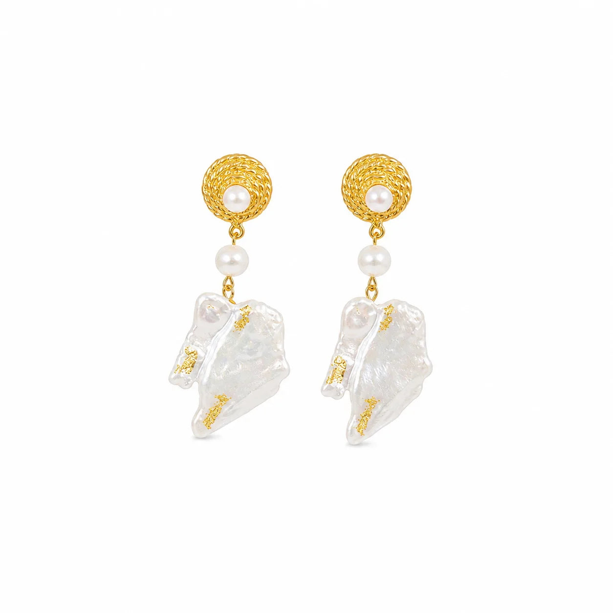 Fashion Freshwater Pearl Copper 18K Gold Played S925 Silver Drop Earrings for Girls Elegant Jewelry for Women Ladies Wholesale