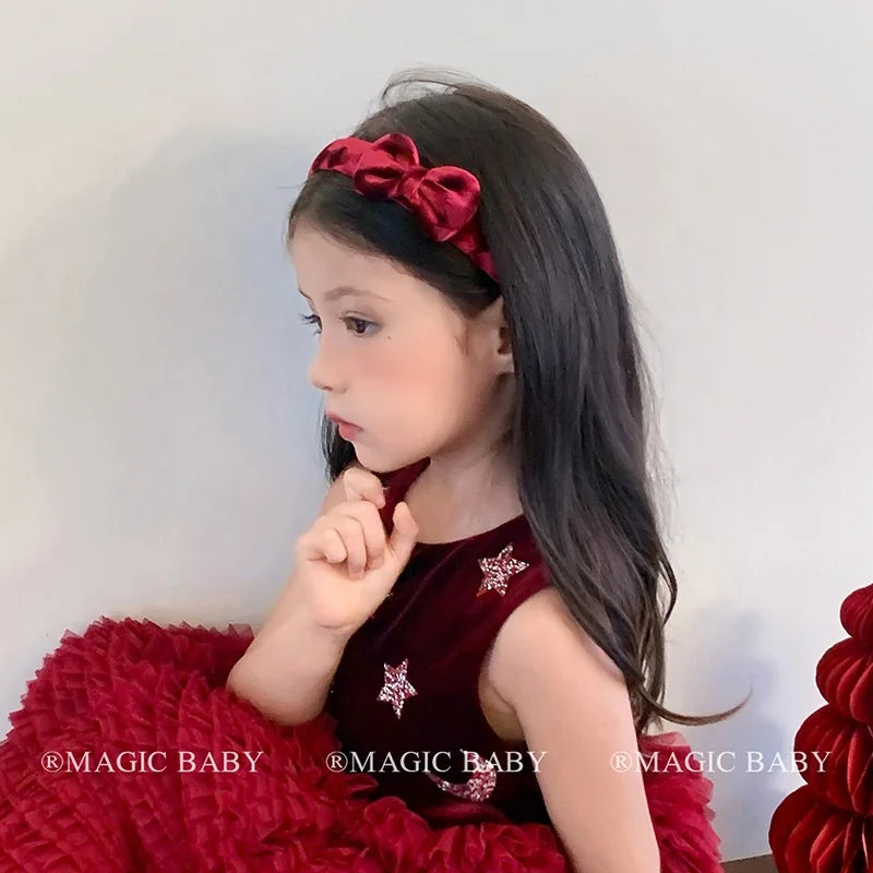 Bowknot Velvet Solid Color Princess Style Head Band for Baby Girls Kawaii Luxurious Hair Band for Kids Child Hair Accessories