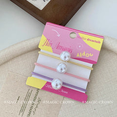 Women Solid Multiple Color Imitation Pearl Ponytail Holder Scrunchies Simple Classic in Stock Hair Ties Accessories for Female