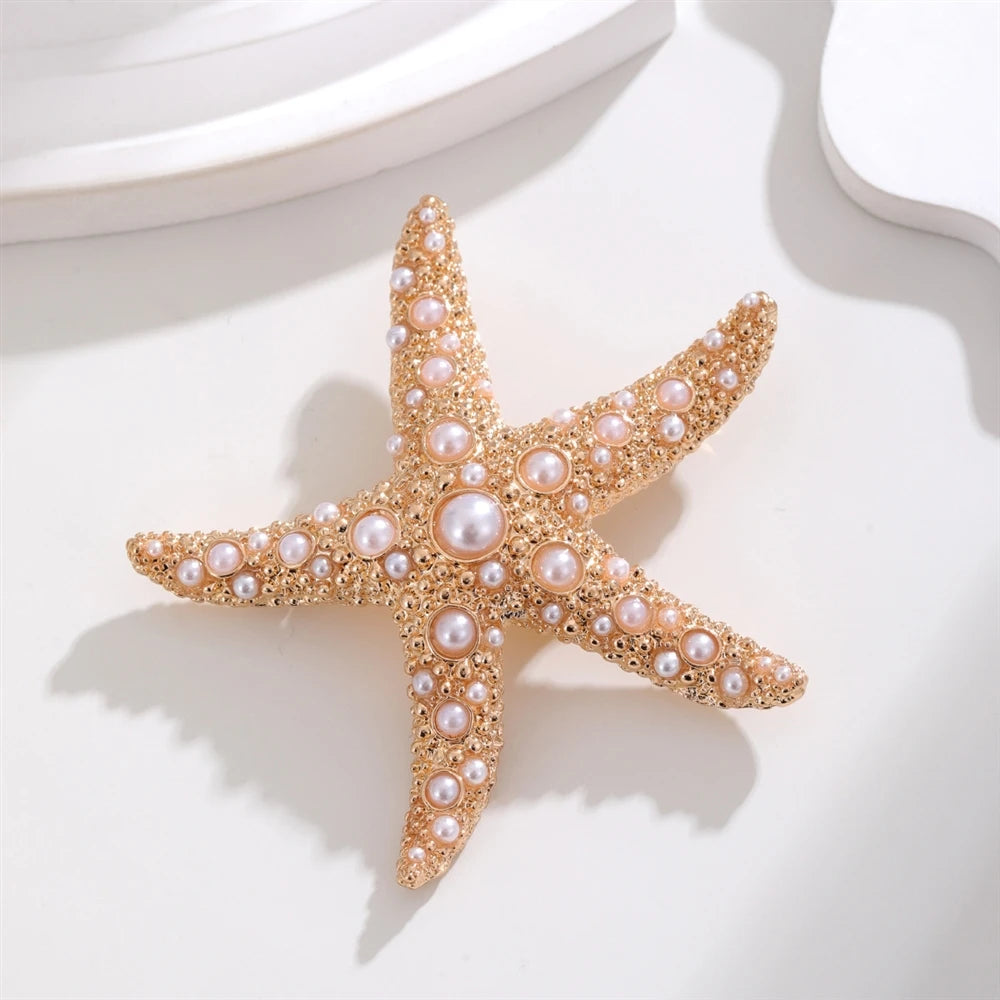Fashion Sweet Starfish Sweet Trendy Brooches for Girls Glamorous Hot Sale Cute Pins Jewelry for Women Ladies Accessories Chic