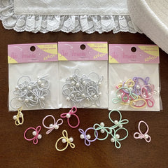 Girls Imitation Pearl Solid Colored Thick Thin Hair Scrunchies Fashion Simple Sweet in Stock Hair Ties Accessory for Kids Daily