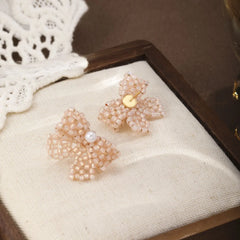 Fashion Pearl Butterfly Bowknot Stud Earrings for Girls Sweet Elegant Trendy Jewelry for Women Ladies Wholesale China Factory