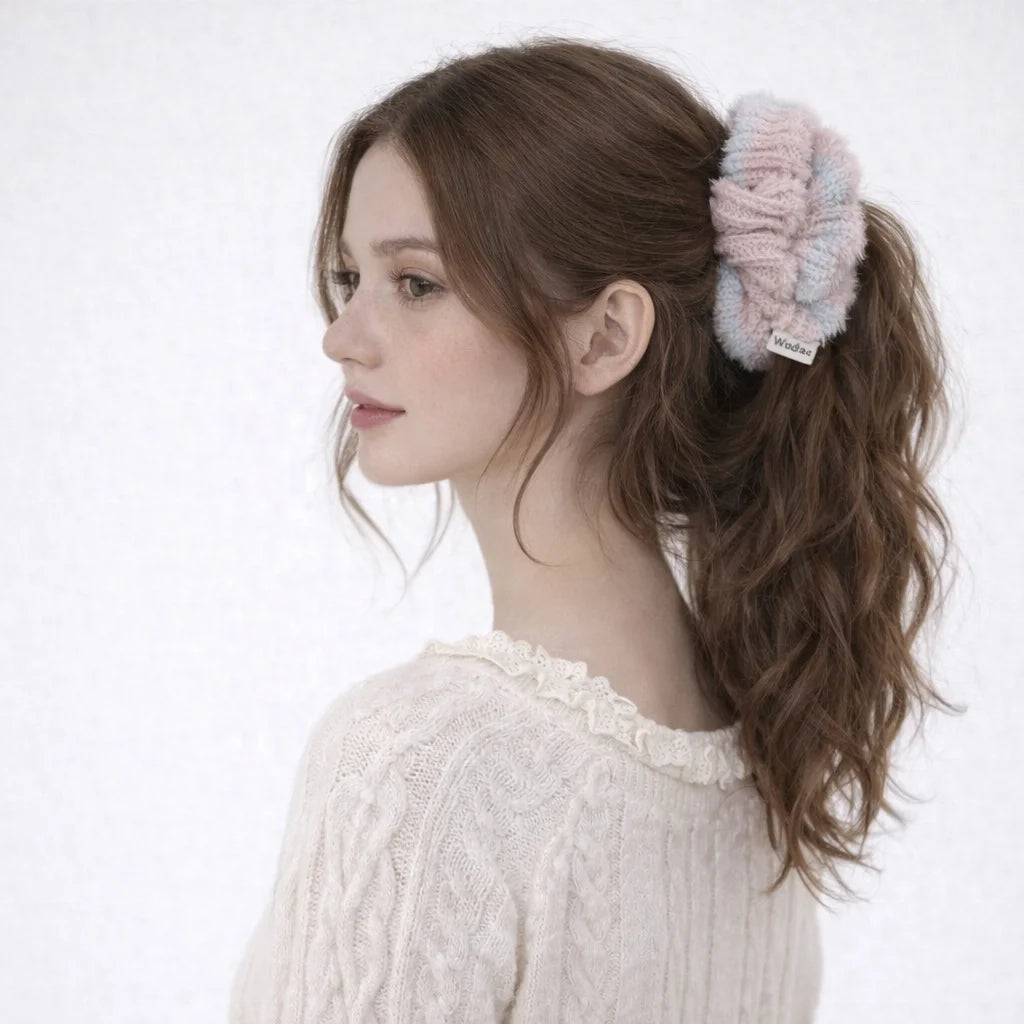 Fashion Elegant Flower French Style Scrunchies for Girls Trendy Graceful Chic Hair Ties for Women Ladies Hair Accessories