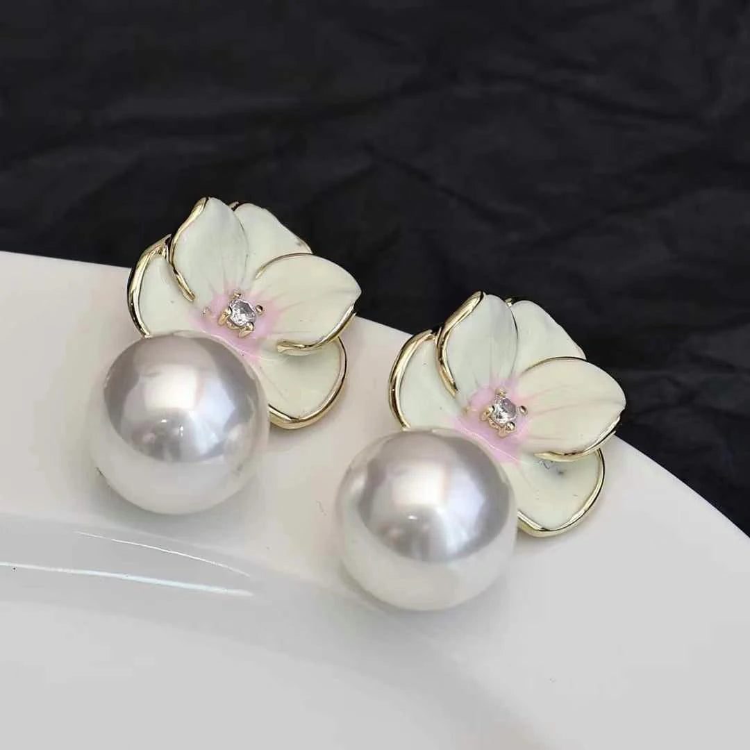 Glitter Luxury Rhinestone Imitation Pearl Drop Earrings for Girls Sweet Elegant Jewelry for Women Ladies Accessories Wholesale