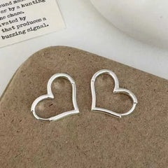 Female Heart Circle Shape Simple Small Mini Hoop Earring Fashion Elegant Luxurious Dainty Wholesale Jewelry Accessory for Daily