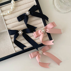 Sweet Solid Color Satin Bowknot Hair Clips for Girls Chic Cute Fashion Stylish Haarspange for Women Ladies Hair Accessories