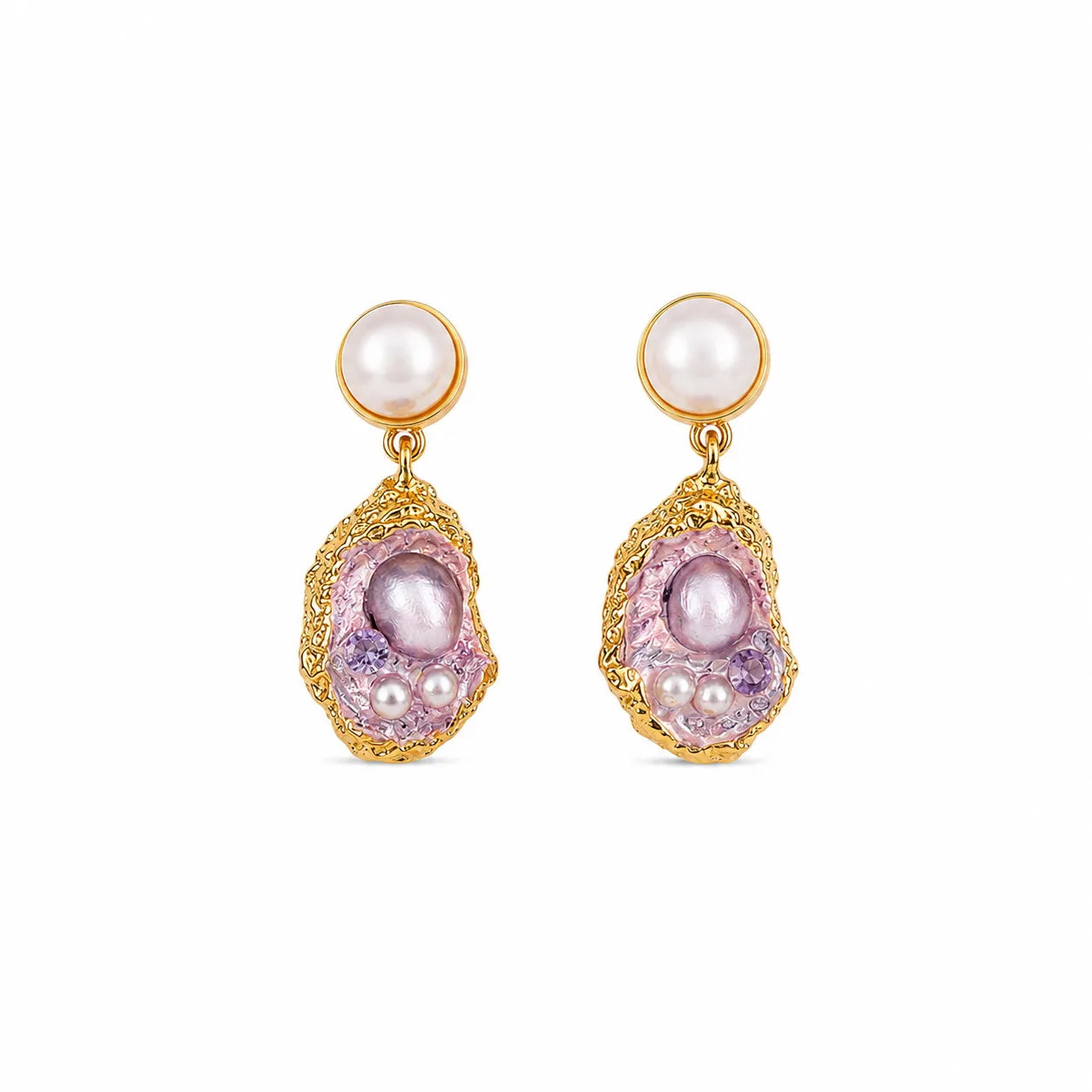 Fashion S925 Silver Freshwater Pearl Drop Earrings for Girls Elegant Luxury Copper 18K Gold Jewelry for Women Ladies Wholesale