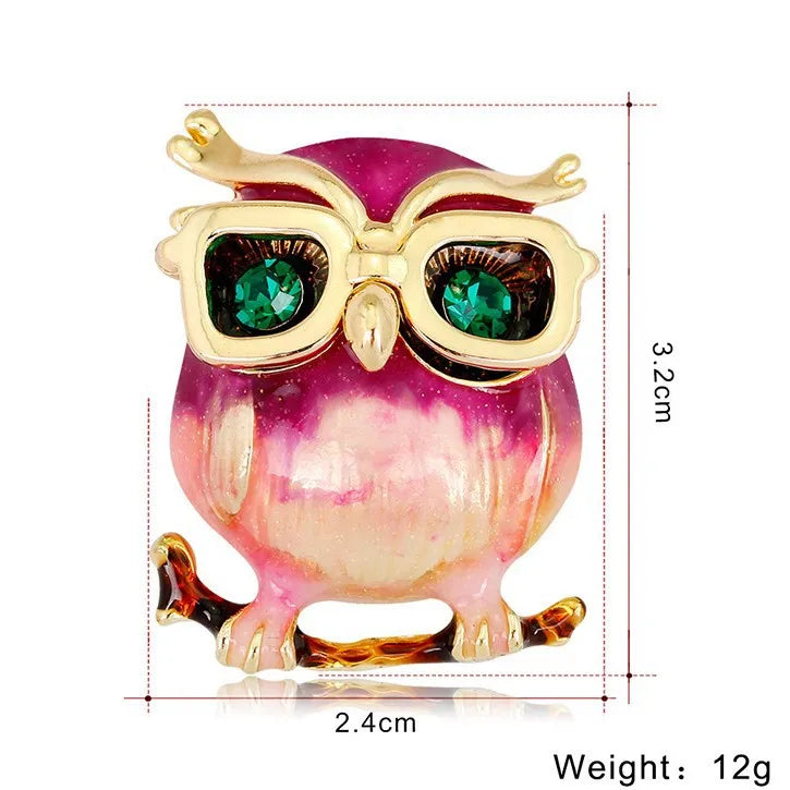Fashion Owl Animals Bird Pink Trendy Brooches New Design Sweet Glamorous Hot Sale Pins Jewelry for Women Ladies Accessories