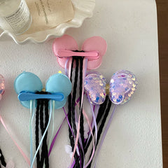 Wholesale Small 5cm Size Cute Girly Butterfly Ribbon Wig Braid Decorative Hair Claw Clips Sweet Children's Hairpins Accessories