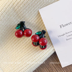 Cute Cherry Fruit Fashion Glitter Hair Clips for Baby Girls Kawaii Trendy Alligators for Kids Children Hair Accessories in Stock