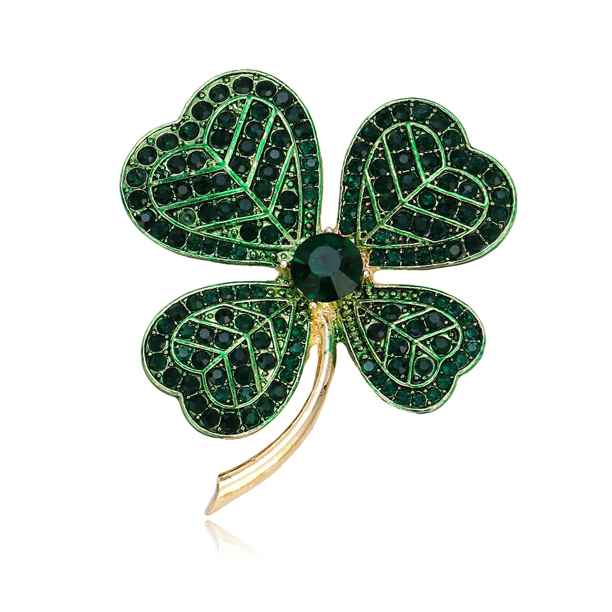 The Lucky Four-leaf Clover Brooches for Girls Sweet Elegant Glitter Pins Jewelry for Women Ladies Accessories Wholesale Chic