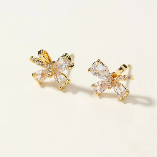 Trendy Classic Bowknot Glitter Charms Stud Earrings for Girls Animals Bear Cute Sweet Horse Jewelry for Women Ladies Accessories
