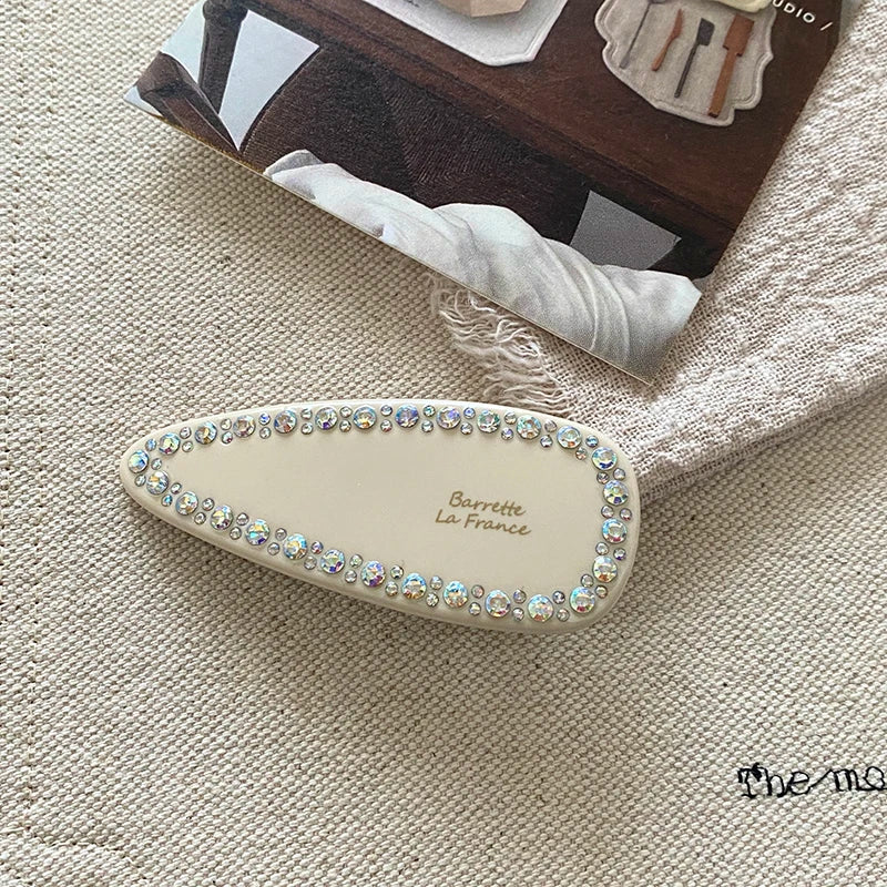 Exquisite Elegant Crystal Hair Clips Teardrop Shape Barrette French Fashion Hairpins Hair Accessories for Women Girls Wholesale