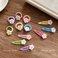Simple Minimalistic Flowers Plaid Hair Clips for Baby Girls Sweet Cute Snap Clips for Kids Child Teens Hair Accessories in Stock