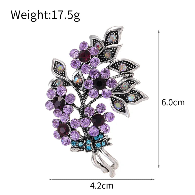 Fashion Glitter Rhinestone Elegant Brooches for Girls Stylish Trendy Luxury Pins Jewelry for Women Ladies Accessories Hot Sale