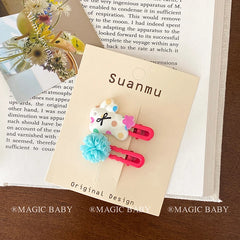 High Quality Kids Cartoon Candy Color Small Alligator Hairpins Sweet Cute Fabric Accessory for Children's Daily Use Wholesale
