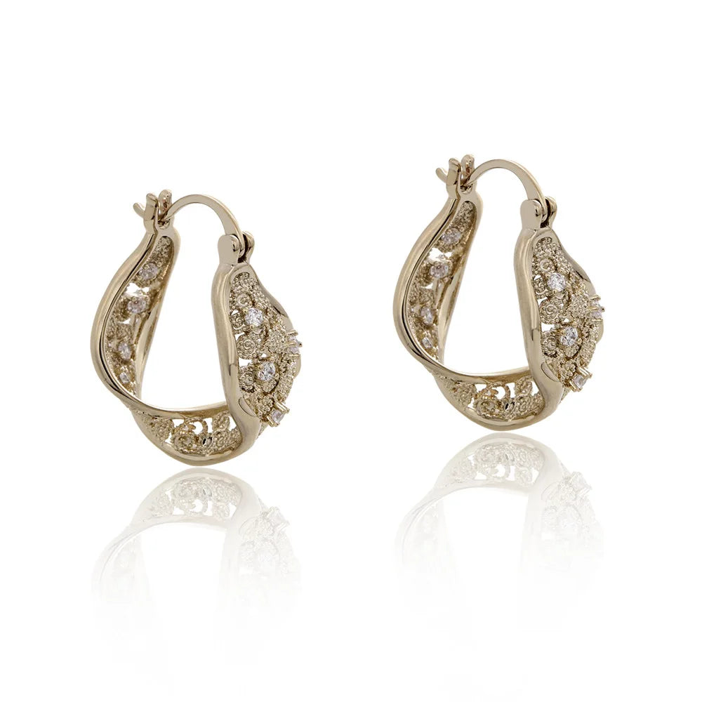 Fashionable Exquisite Earrings Women Twisted U-Shaped Hollow Set Glitter Zircon Earring Elegant Niche Design Luxury Earrings