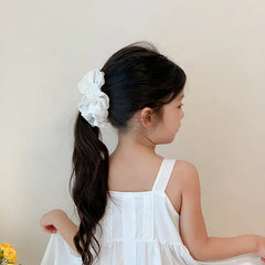 Girl White Solid Color Large Ponytail Holder Hair Claw Clips Fashion Elegant Wholesale in Stock Hairpin Accessories for Children