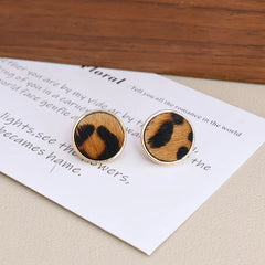 Women New Design Leopard Print Decorative Mini Stud Earring Fashion Chic Elegant Sex Wholesale Jewelry Accessories for Holiday