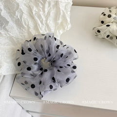 Hot Sale Women French Vintage Dots Chic Hair Ties Graceful Handmade Large in Stock Scrunchies for Ladies Office Use Accessories