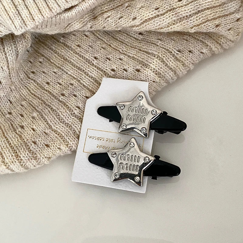 Fashion Glitter Star Classic Hair Clips for Girls Trendy Stylish Alligators for Women Ladies Hair Accessories Female in Stock