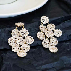 Fashion Exaggerated Glitter Luxury Elegant Drop Earrings for Girls Sweet Vintage Jewelry for Women Ladies Accessories Wholesale