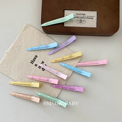 Candy Solid Color Simple Hair Clips for Baby Girls Cute Sweet Minimalistic Alligator Hair Accessories Stock in Alloy Material